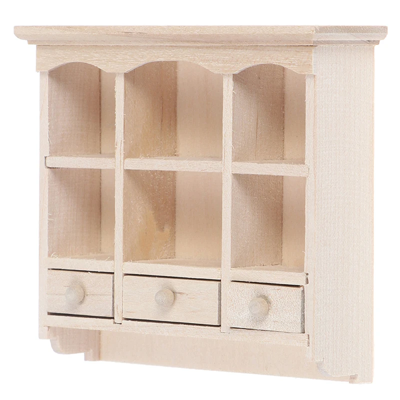 1Pcs 1/12 Miniature Closet Hanging Cabinet Shelf Model Dollhouse Furniture Decor DIY Toys 3