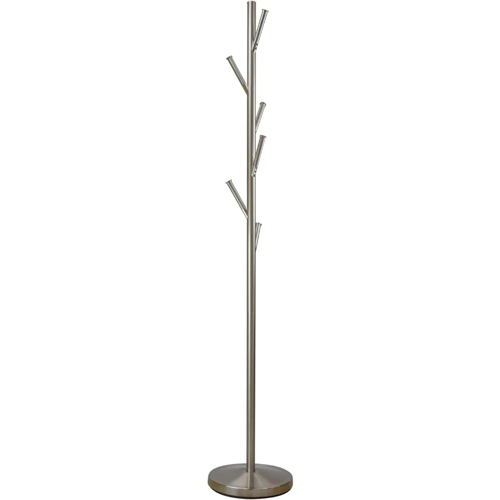 

Kira Home Addison 68" Free Standing Metal Coat Rack/Stand, Satin Steel Finish