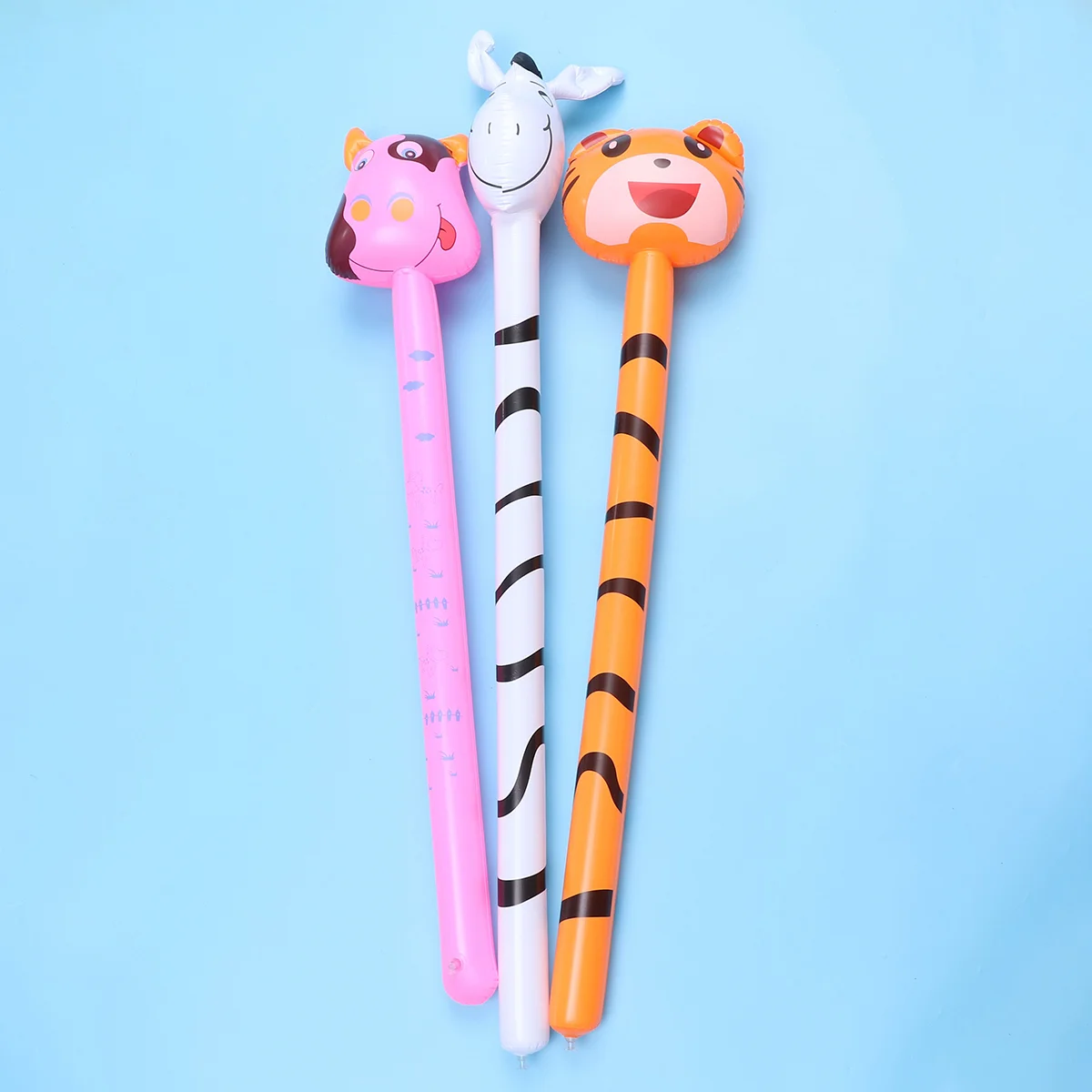 

6pcs Kids PVC Inflatable Animal Toy Funny Inflatable Toy Playing Long Stick Toy (Mixed Style)