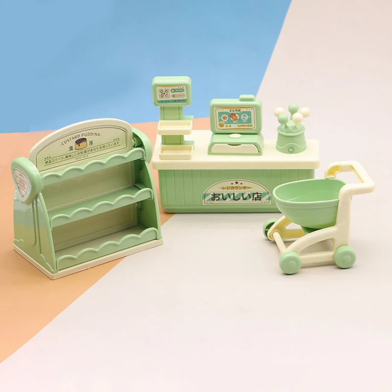 

1:12 Dollhouse Miniature Cashier Counter Pretend Play Doll House Mall Scene Decor Furniture Toys