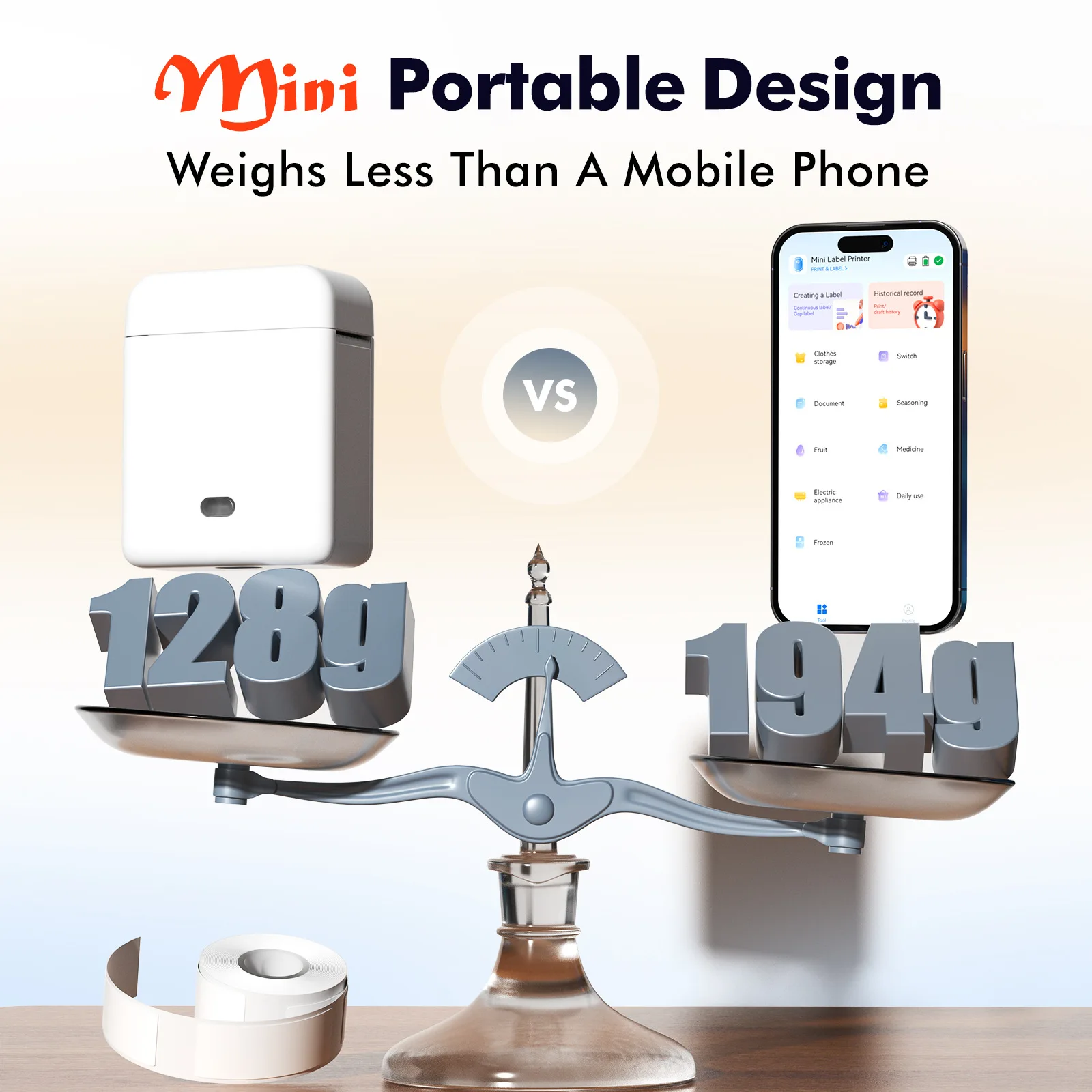 라벨 프린터 가정용 휴대용 블루투스 미니 소형 감열 가격표 프린터