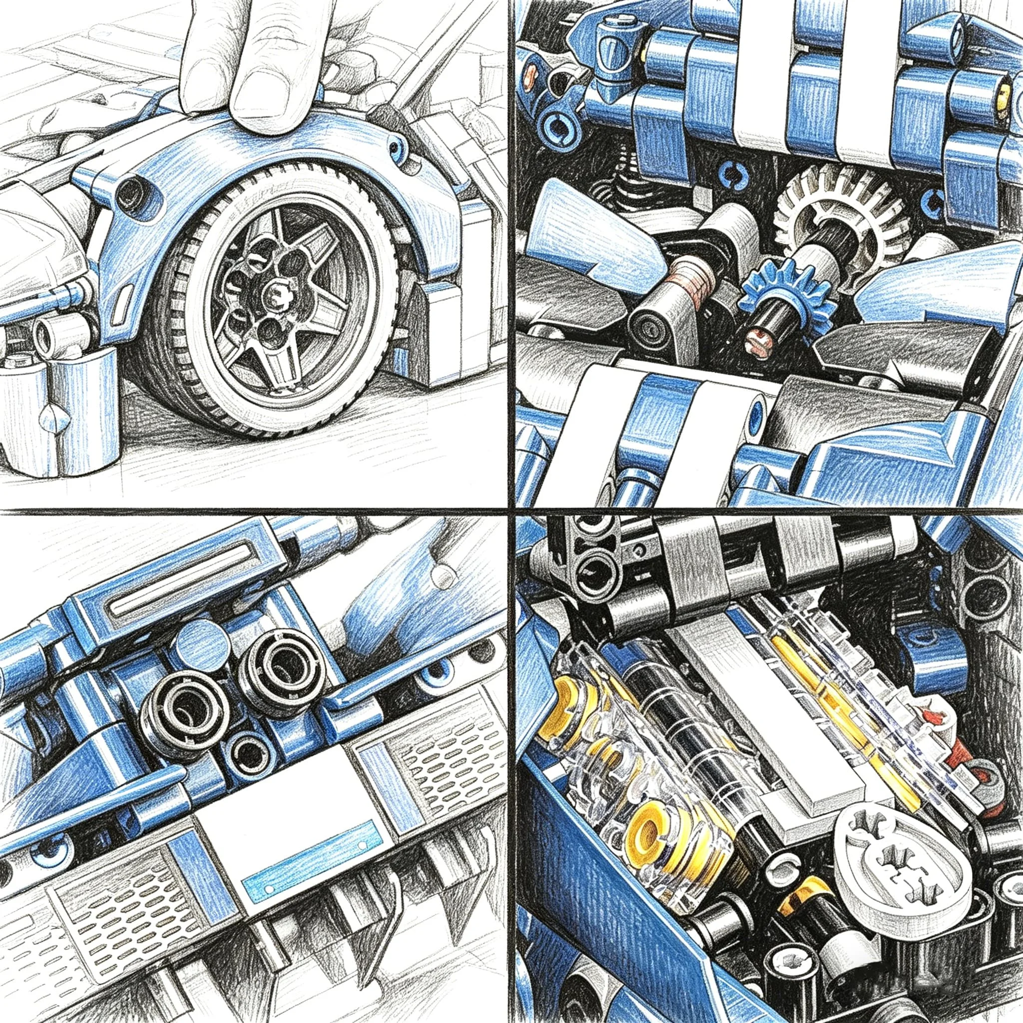 1468Pcs 1:8 Scale Supercar Model Building Blocks Kit DIY Assembly Racing Vehicle Bricks Toy For Adults Birthday Collection Gifts