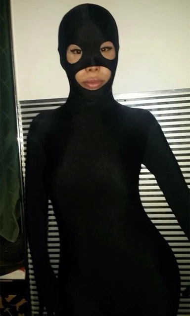 SCSL024) Black Spandex Bodysuit Cosplay Unisex Fetish Zentai Suits