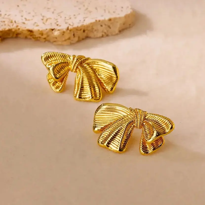Lovely Earrings for Women Gold Stainless Steel 2024 Waterproof Ear Jewelry