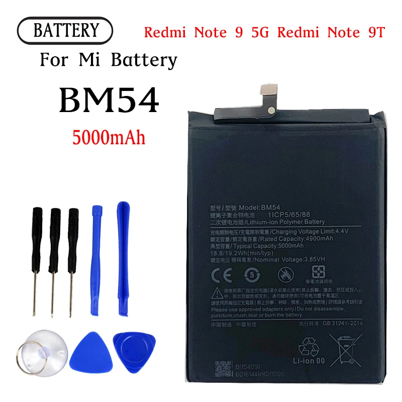 Original Capacity BM54 Battery For Xiaomi REDMI Note 9T/REDMI NOTE9 5G