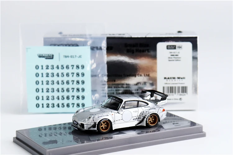 Tarmac RWB 993 ミニカー 1/64 RWB Tarmac Works 1:64 RWB 993 Silver Phantom Silver Pig w/Decal
