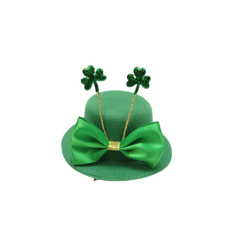 Saint Patricks Day Green Top Hat Holiday Green Cap Accessory For Irish Festival Party Dress-up Costume and Tree Topper Supplies