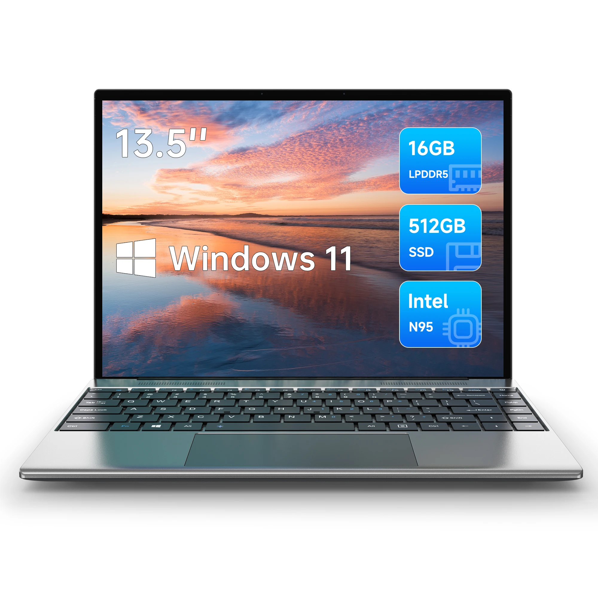 ALLDOCUBE GT 북 13 플러스 노트북 PC, 13.5 인치, 윈도우 11 노트북, 3000X2000 IPS 디스플레이, 16GB LPDDR5, 512GB SSD, 인텔 N95 프로세서