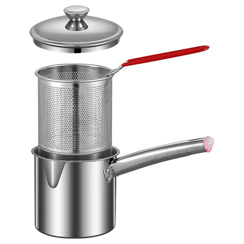 

1 Set Deep Fryer Pot Cooking Pot For Home Multipurpose Stainless Steel Basketswear-Resistant Pan,Deep Fryer