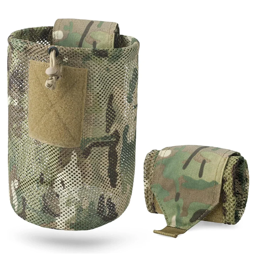 Taktische Molle Dump Pouch Outdoor Roll-Up Kordelzug Magazin Utility Klapp Taille Tasche Mesh Faltbare Sport Jagd EDC Tasche – Detail 12