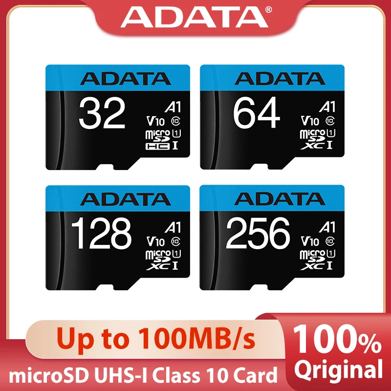

100% Original ADATA Micro SD Card 256GB 128GB 64GB 32GB High Speed A1 V10 UHS-I Memory Card TF Card Flash Card With Adapter