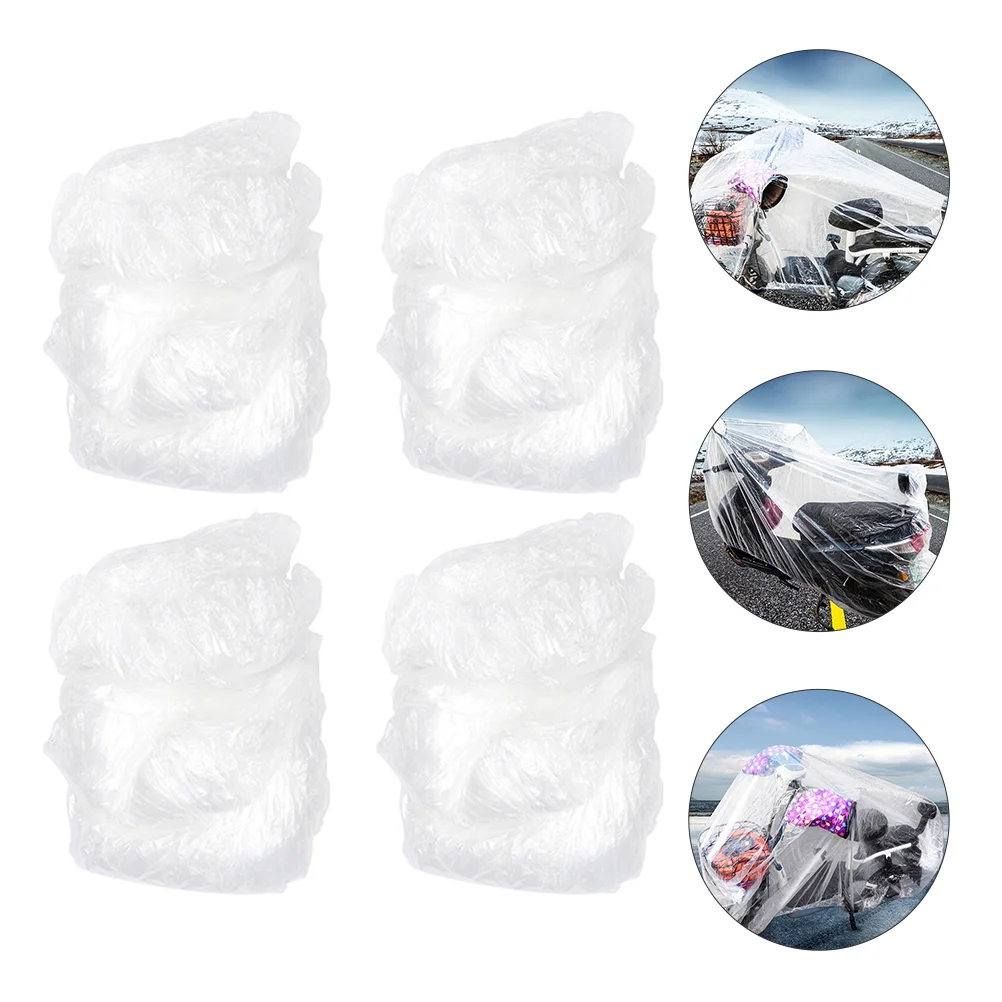 

4 Pcs Disposable Car Cover Bike Protective Electric Motorcycle Waterproof Protector
