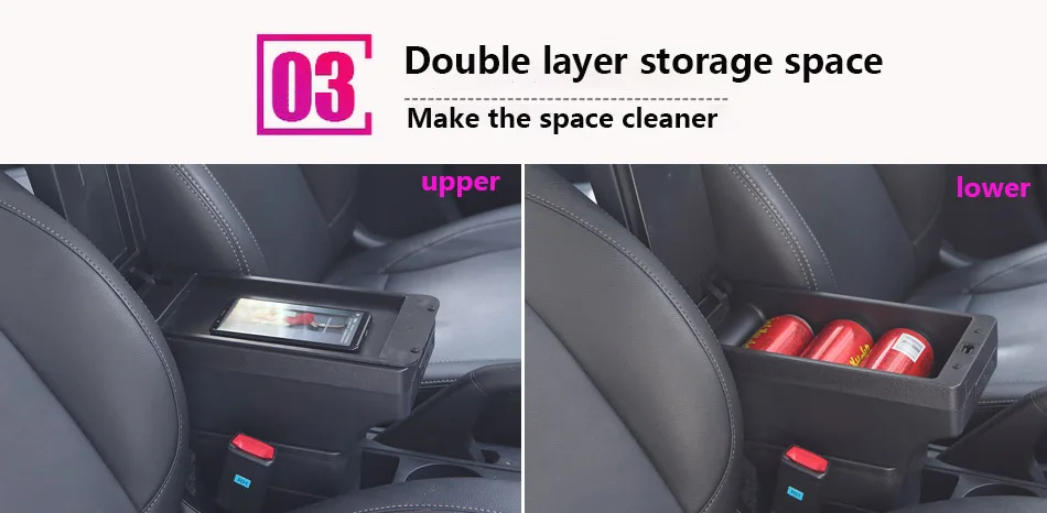 Für Peugeot 208 Armlehnenbox Aufbewahrungsbox Autozubehör Nachrüstteile Innendetails Autohalter Aschenbecher 2012-2018 – Detail 12