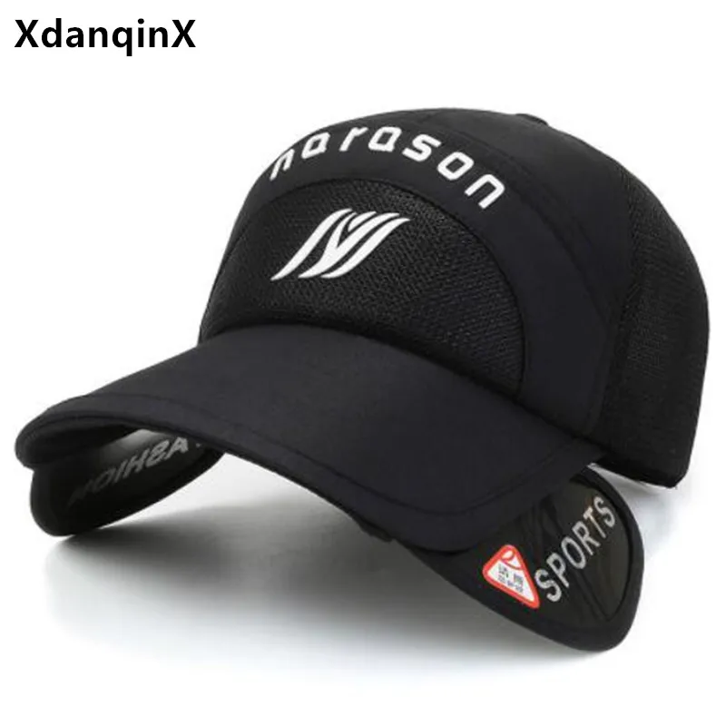 

New Summer Men Women Mesh Breathable Baseball Caps Retractable Brim Fishing Hats Beach Hat Snapback Cap Couple Sports Travel Cap