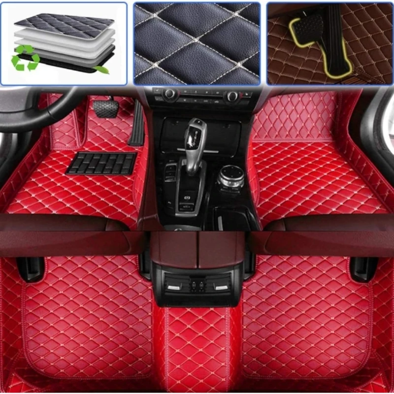 

Custom Car Floor Mats For Toyota RAV4（Not Hybrid）2009-2023 Auto Carpets Foot Coche Accessories Luxury leather Interior Rugs