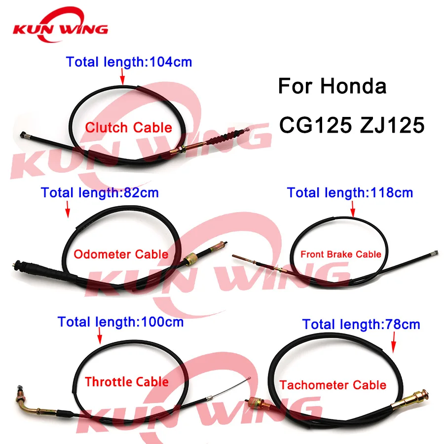 Motorcycle throttle cable front brake cable clutch speedometer