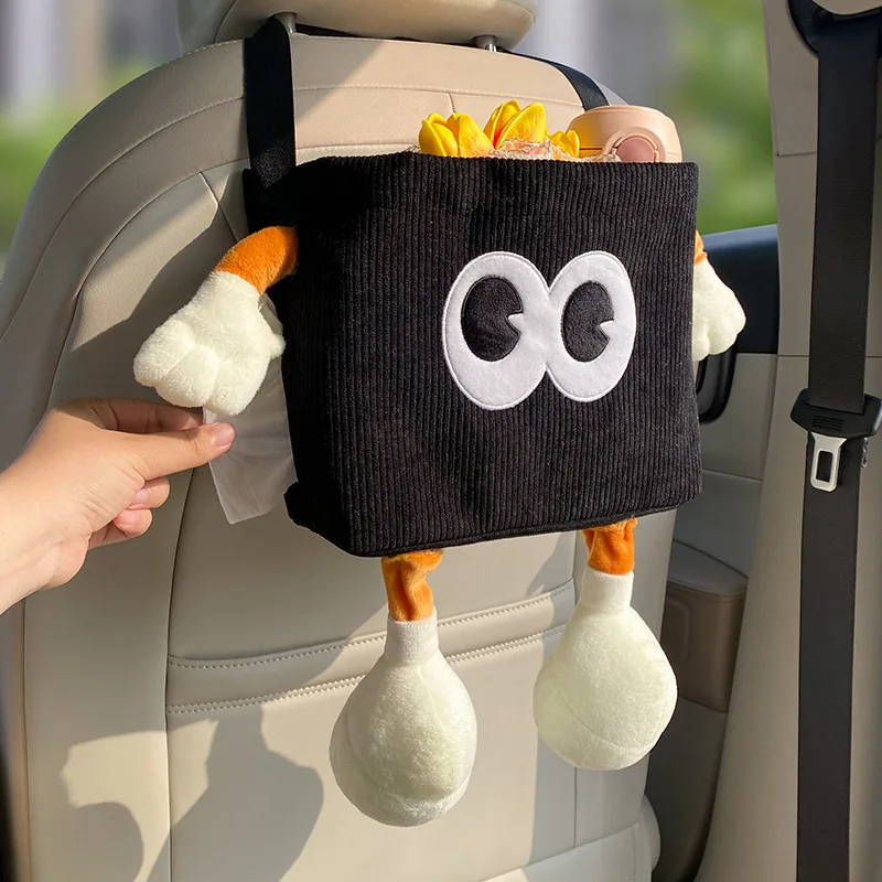 Car Trash Can Tissue Box Cartoon 2-in-1 Car Umbrella Storage Bin Auto Seat Back Hanging Storage Bag Backseat Cup Holder Holder - 2