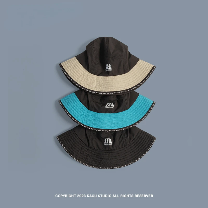 2024 coreano primavera e l'estate cappello da sole da donna all'aperto sottile ad asciugatura rapida tappo da bacino da uomo campeggio escursionismo con lacci secchio_voghion.com