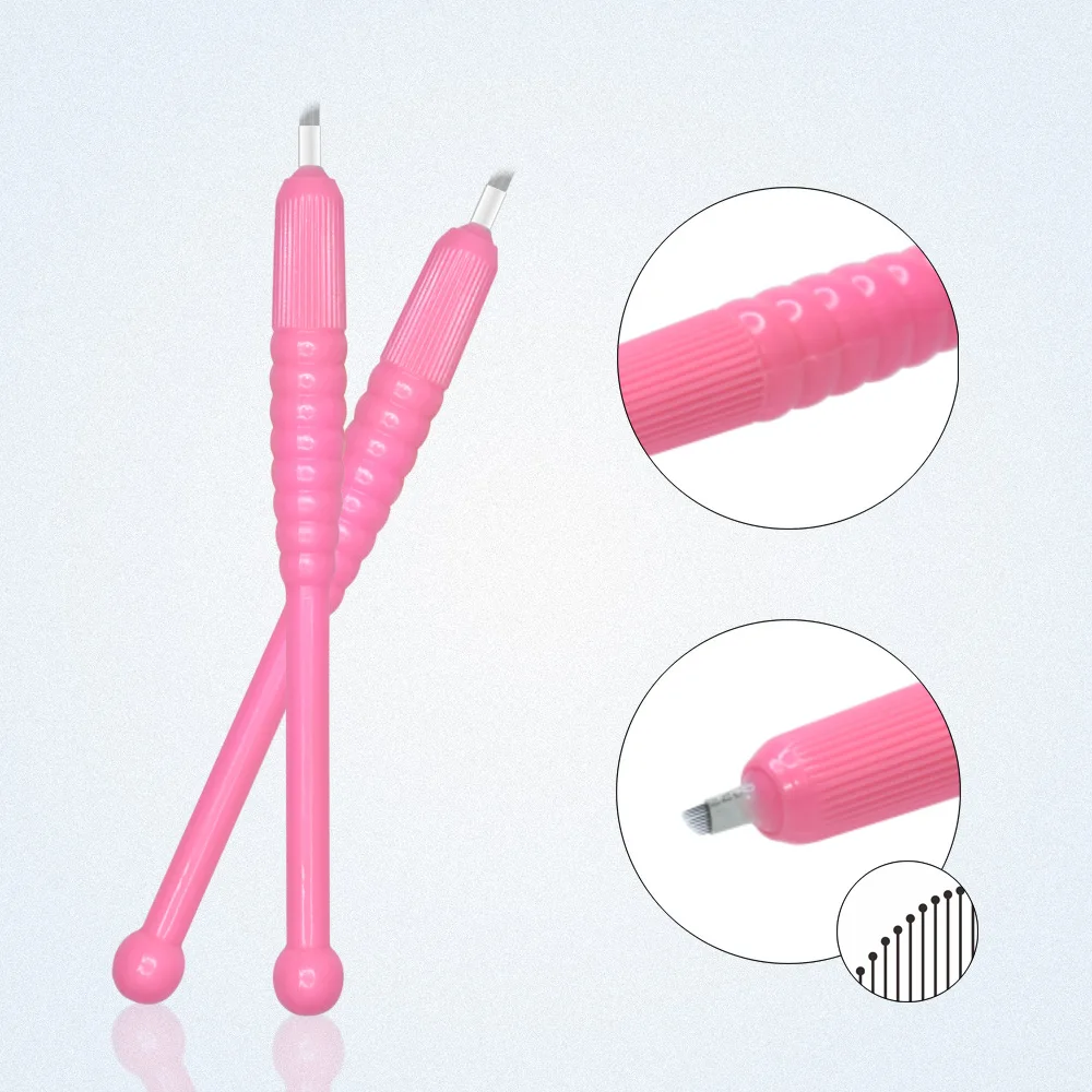 50pcs-9-pin-12-pin-18u-microlading-needle-pink-disposable-microblading-pen-with-blade-cf-u-needle-manual-microblade-needle-tool