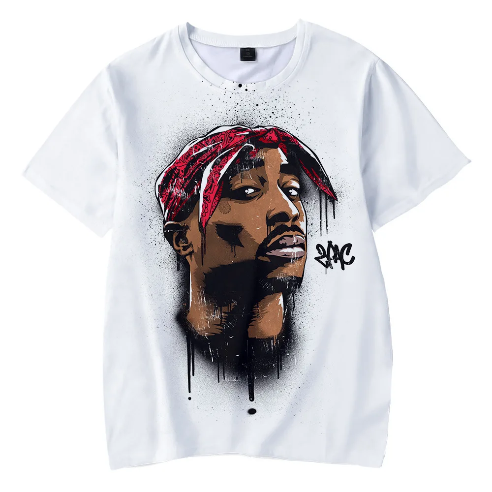 2023 New 2Pac Tupac Tee 3D Print T-shirt Boys Fashion Casual Streetwear Rapper T Shirt Oversized Clothes _ - AliExpress Mobile