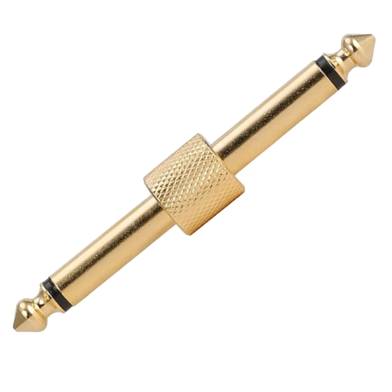 Triple Set Pedalboard Straight Connector Adapters - 1/4 Inch Male to Male Coupler Plugs