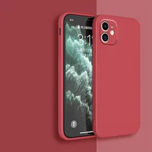  Black Liquid Silicone Phone Case for IPhone 13 12 11 Pro XS Max XR X 8 7 6S 6 Plus SE 2020 Camera Protection Soft Back Cover 