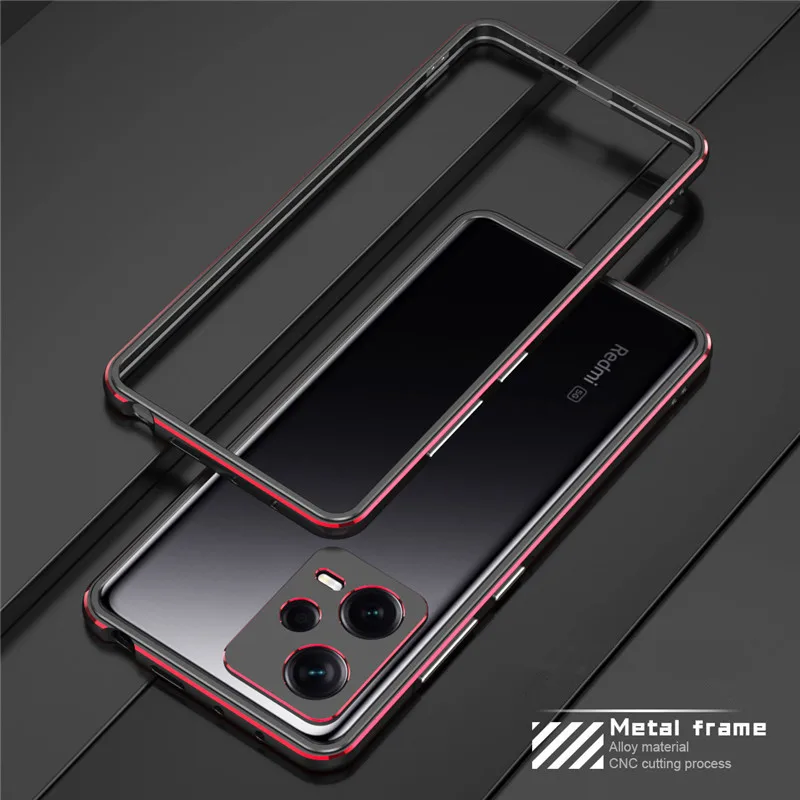 

For POCO X5 Pro 5G Aluminum metal bumper Frame Slim Cover phone case+ carmera Protector