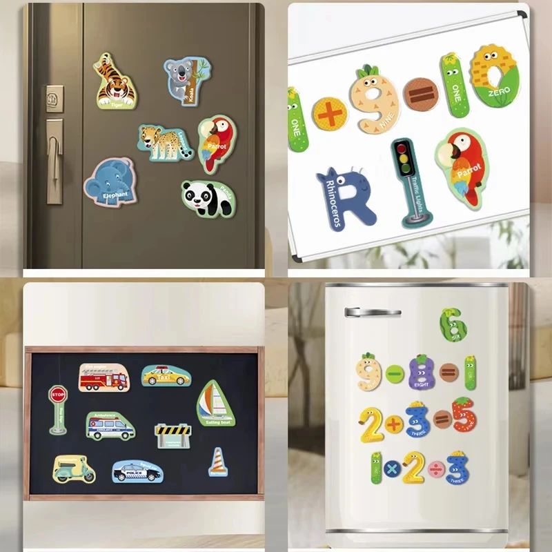 Montessori Magnetic Puzzle Toys Toddler Cognition Letters Numbers Animals Matching Games Baby Educational Puzzle Toys for Kids 5