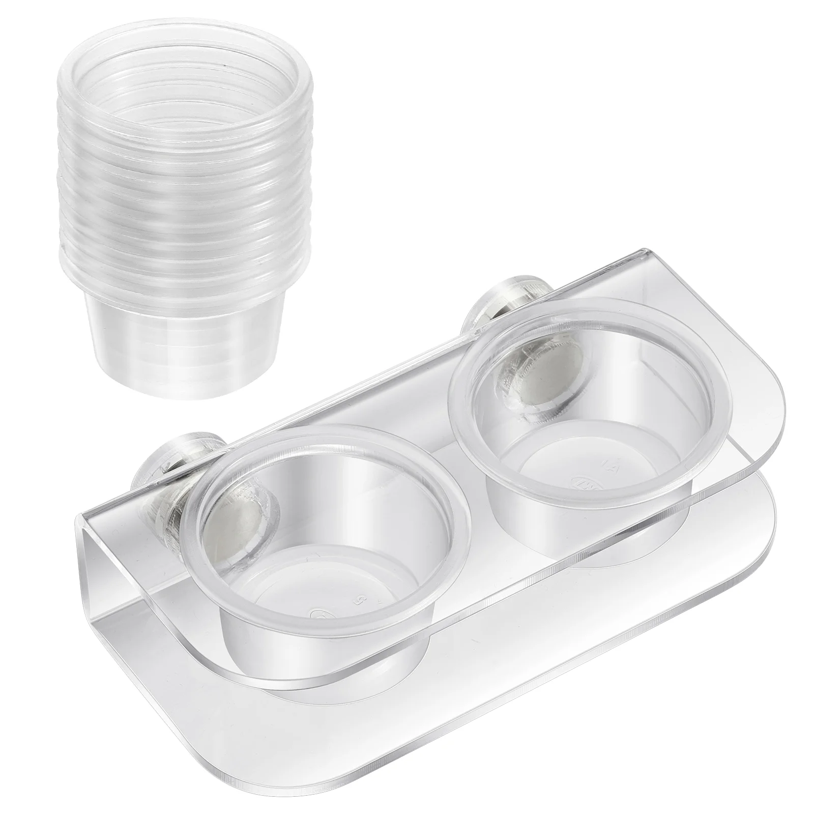 Reptile Feeding Ledge Magnetic Gecko Ledge Gecko Dish Feeding Ledge with 10 Bowls ReptileFeeder Cups Water Feeder for Geckos Iguana Pets