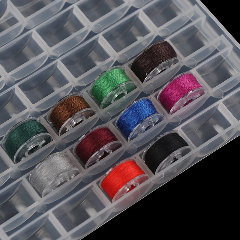 Sewing Bobbin Case 1Pc 25/36 Spools Empty Bobbins Storage Box Sewing Accessories Tools Plastic Machine Bobbin Case Knitting Needle Organizer