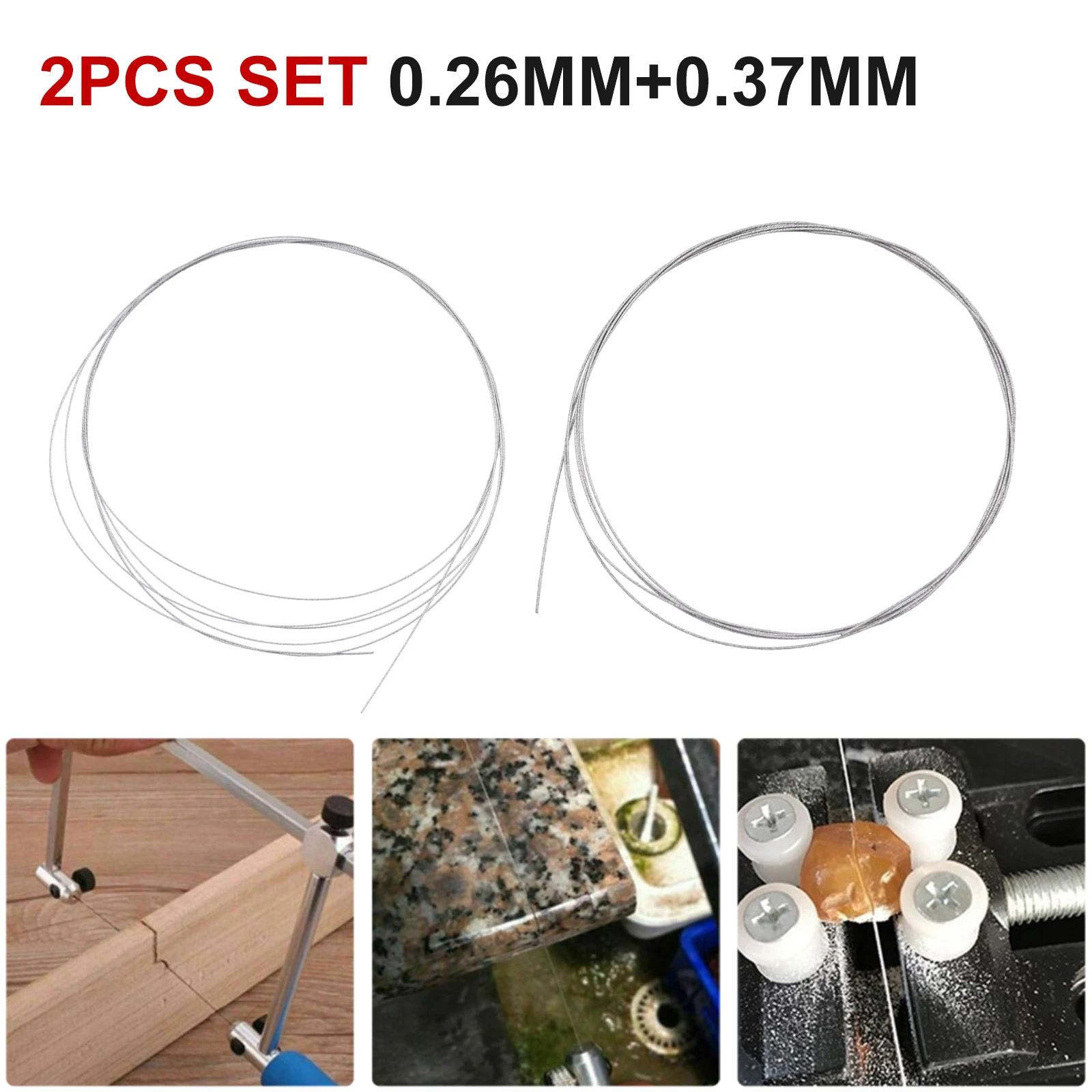 Cutting Supplies for High Precision Cutting of Various Non Metallic Materials 2 Pack Diamond Wire Saw Blades