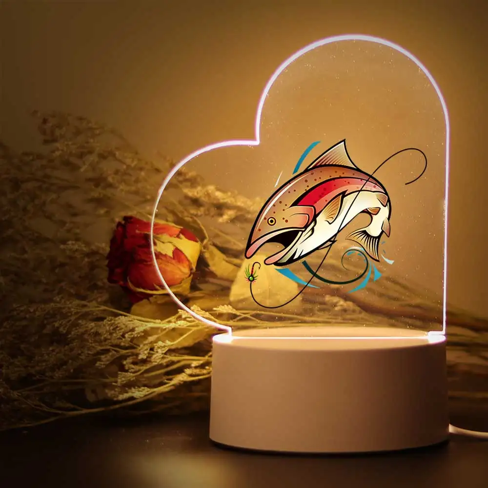 

1pc Fishing Ambiance lamp 3D Visual Acrylic Lamp Room Decor Kids for Room Decor for Room Decor