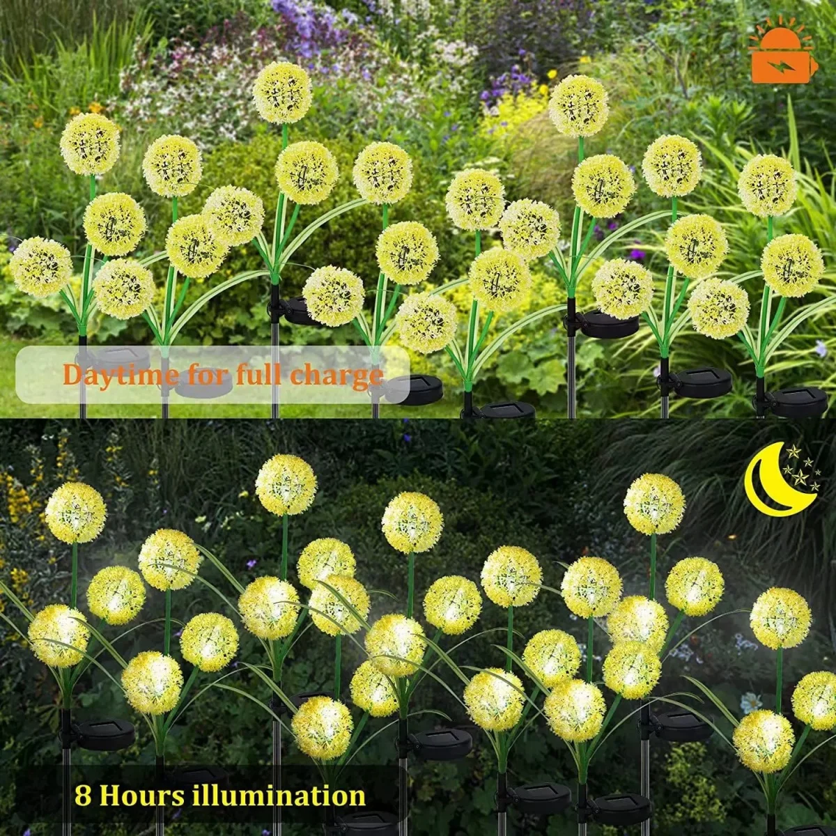 Solar Outdoor Lawn Light Dandelion Courtyard Landscape Decoration Path Light Outdoor Waterproof Sunlight Powered 6