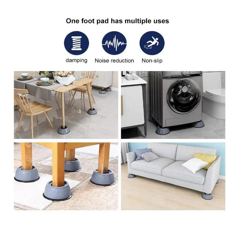 Almohadillas antivibración para lavadora, alfombrilla Universal de goma  para pies, soporte para piernas con reducción de ruido, accesorios para  muebles, 1 piezas - AliExpress