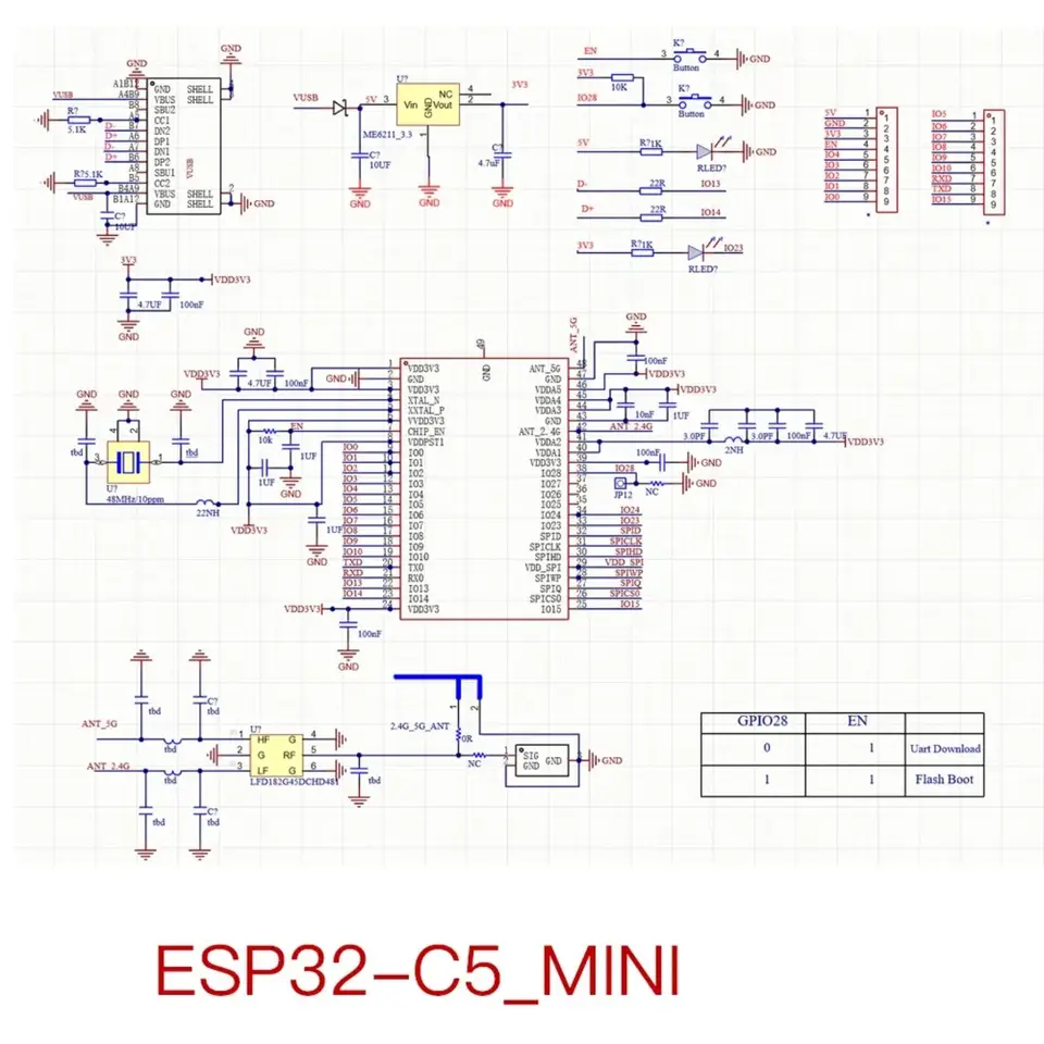 ESP32-C5 Super Mini Development Supermini Dev-Board + External WiFi Antenna ESP32 C5 image 5
