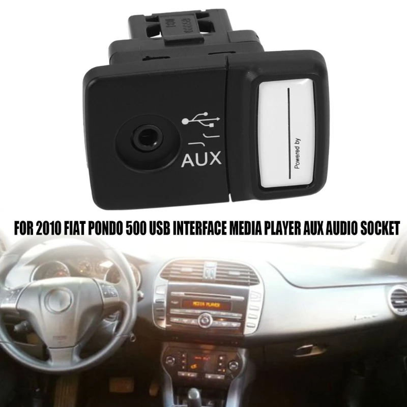 

Car Media Player AUX USB Port Socket Compatible for 500 PuntoAbarth 735547937 Auxiliary Input JacksSwitch StereosAdapter