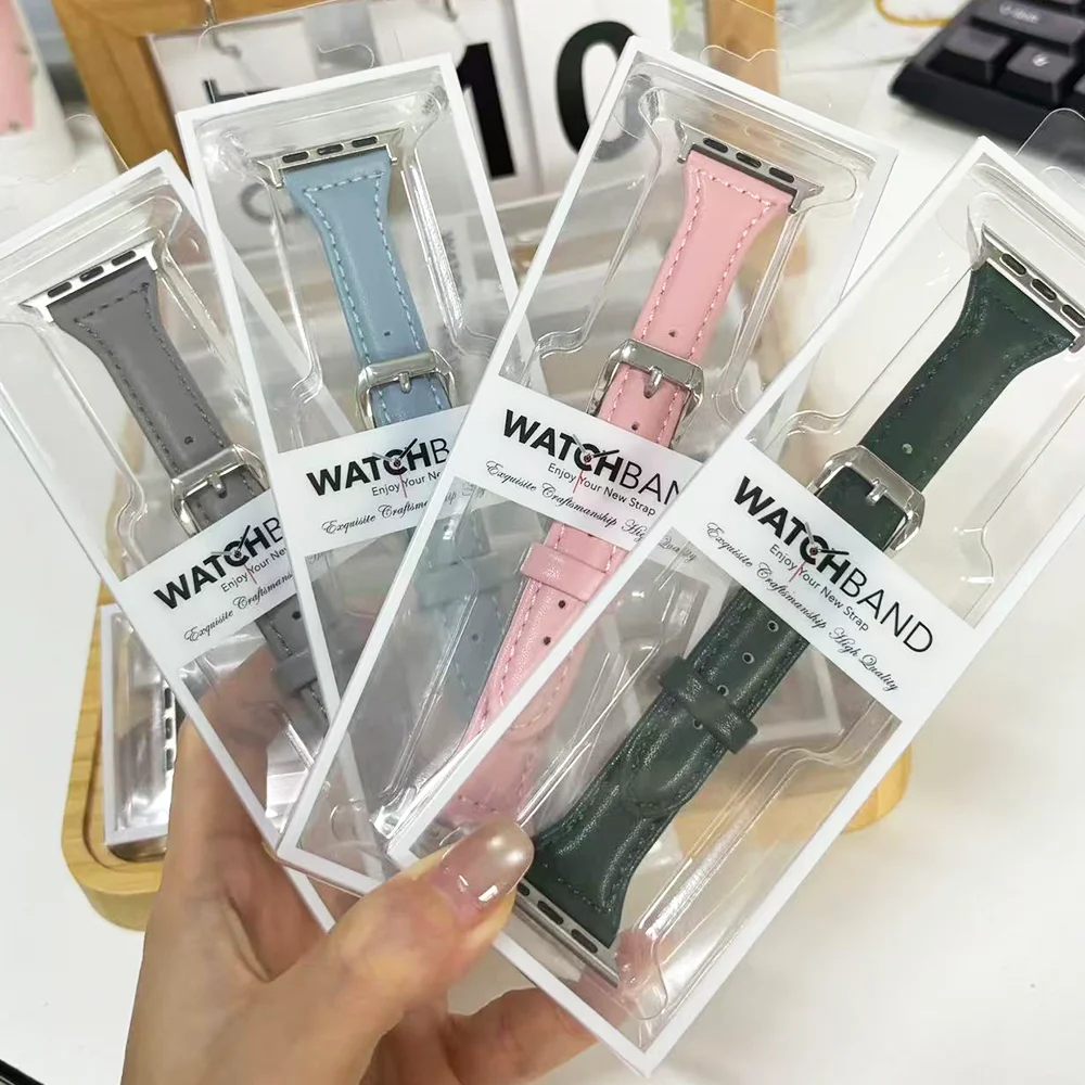 Elegant Slim Leather Strap for Smartwatch - Premium Bracelet Replacement Band