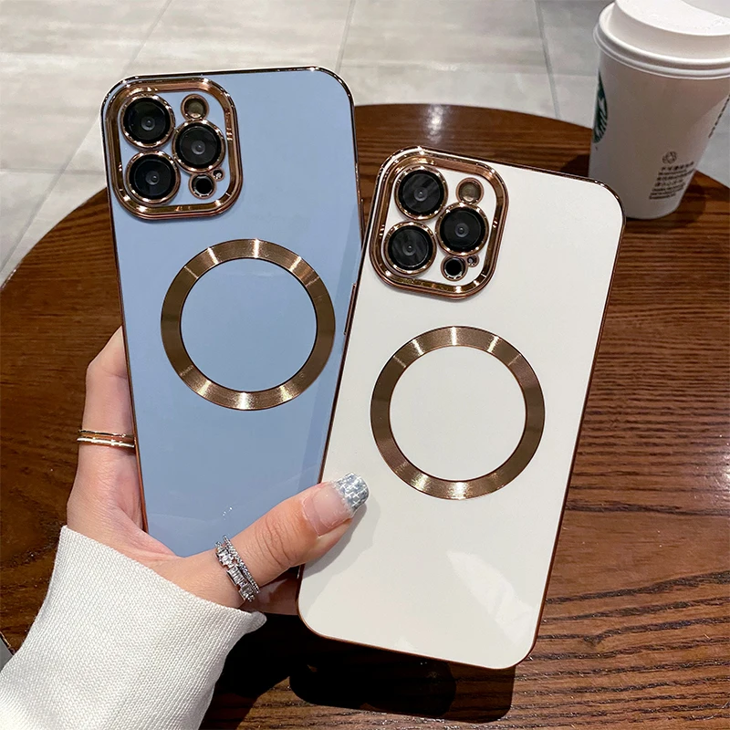 best case for iphone 12 pro max Luxury 6D Plating Magnetic Wireless Charging Case for iPhone 13 12 11 Pro Max Lens Protector For Magsafe Silicone Phone Cover iphone 12 pro max phone case