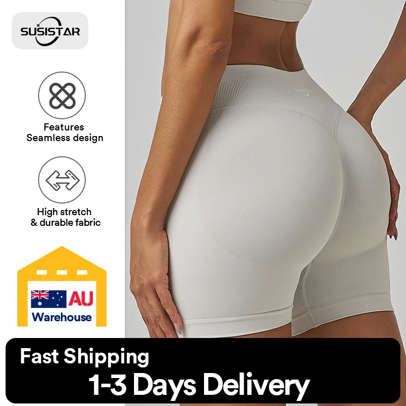 Workout Shorts Sports Running Yoga Seamless Shorts SUSISTAR Professional Women Workout Shorts 3.6" Scrunch Seamless High Waisted Contour Gym Yoga Biker