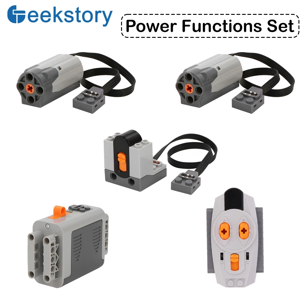 MOC Technical Power Functions M Motor 8883 Infrared Remote Control AA Battery Case Power Group Compatible with Legoeds