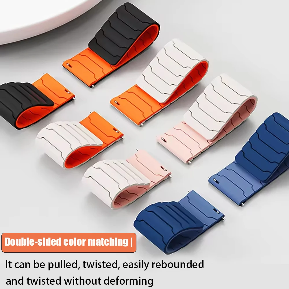 Magnetic Loop Silicone Sport Strap - 22mm Adjustable Band