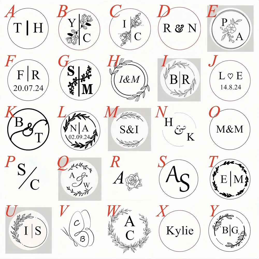 Custom Wedding Wax Seal Stickers,DIY Handmade Wax Seals,Business Logo 2 Initial Wax Seals For Wedding Menu Scrapbook Decoration