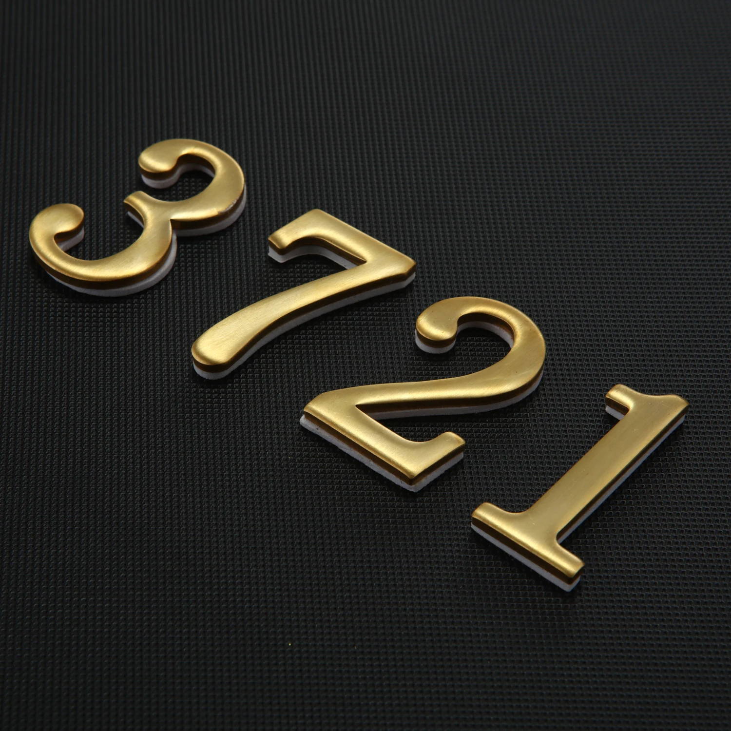 1 Stück Kupfer Hausnummer selbst klebende 3D-Ziffer Tür Plakette Hotel Home Aufkleber Adresse Briefkasten Etikett #0-9 Home Dekoration – Detail 7
