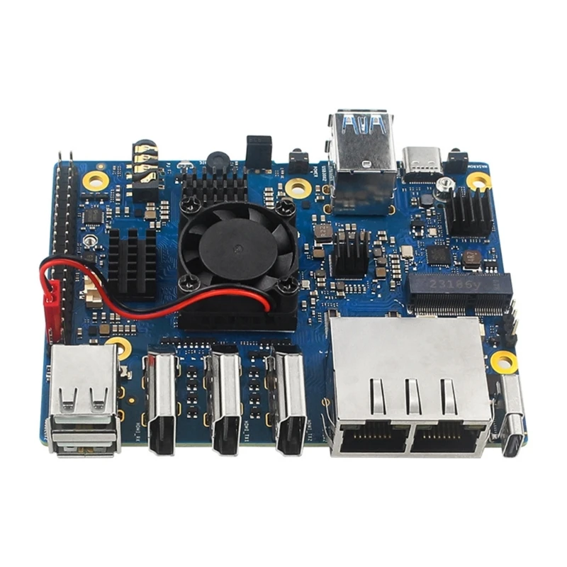 Quiet Aluminum Base Heatsink with Fan for Orange pi 5 Plus Development Board Heat Sink Running Smoothly Cooler Radiators development board raspberry pi cooler chipset cooler