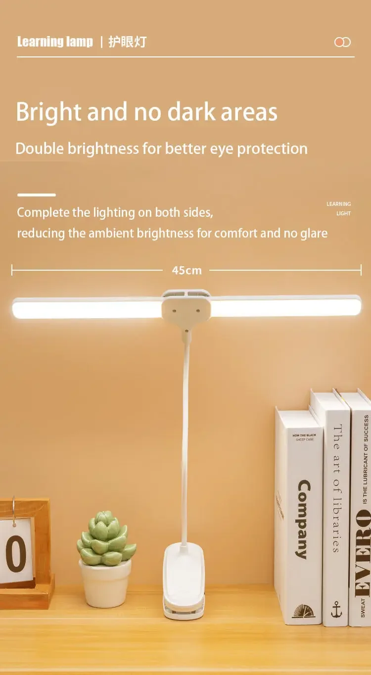 Description Picture 5 of itemLed Learning Dedicated Small Desk Lamp Clip-On Eye Protection Student Dormitory Bedside Reading Usb Charging Clip Type Lamp