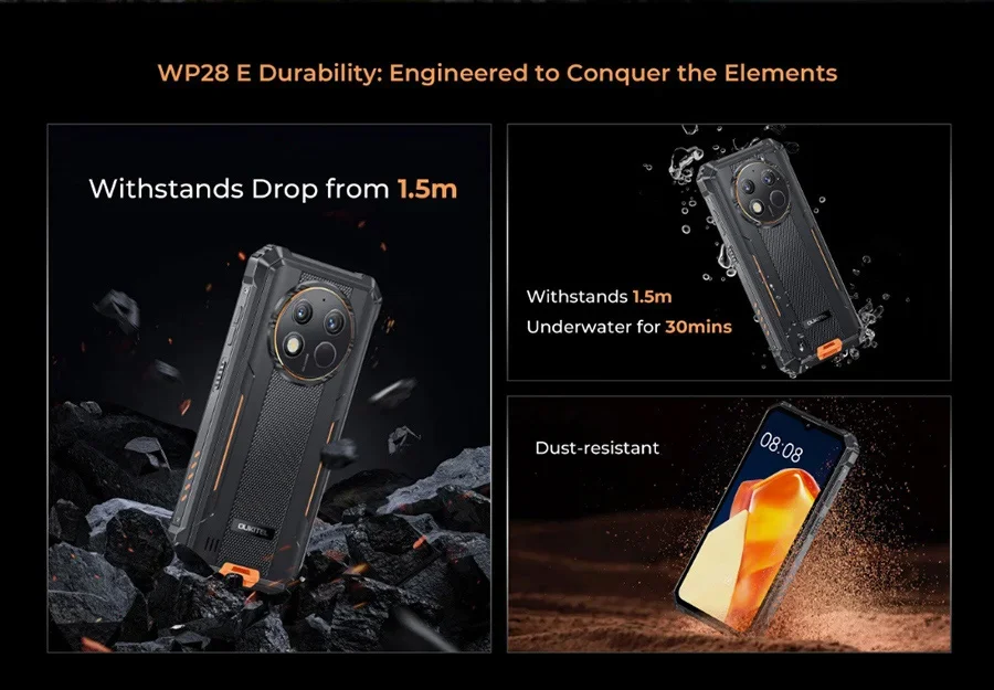 New Oukitel WP28S Rugged 4G Smartphones 6.52Inch HD Octa
