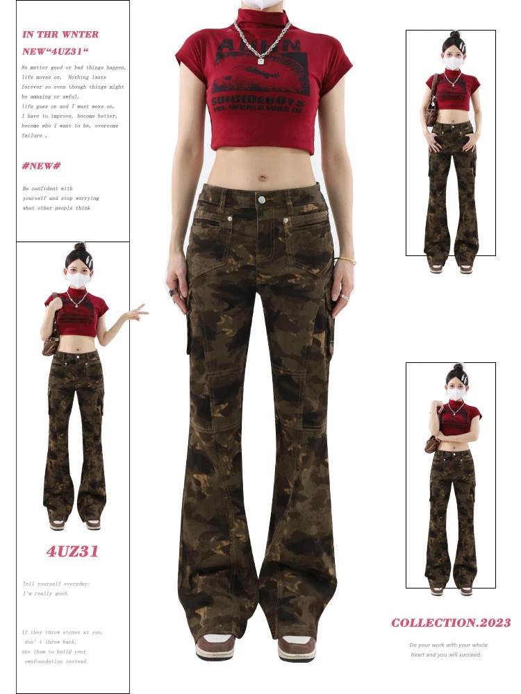 Getadme Women's Black Gothic Bow Flare Jeans Harajuku Aesthetic Y2k Denim Trousers High Waist Cowboy Pants Vintage 2000s Trashy Clothes