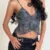 Graphic Printed Mesh See Through Vest Women Sexy Casual V-neck Sleeveless Suspender Camisole Patchwork Tank Top Y2K Streetwear