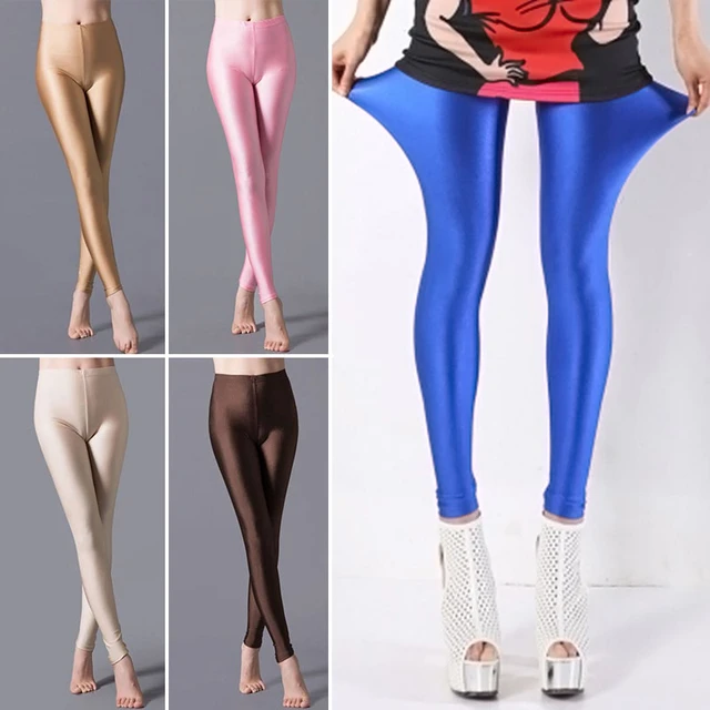 Women Shiny Pant Leggings,Solid Color Spandex Elasticity Casual Trousers  for Women Clothes Leggings (Color : 6, Size : Small) : : Clothing,  Shoes & Accessories
