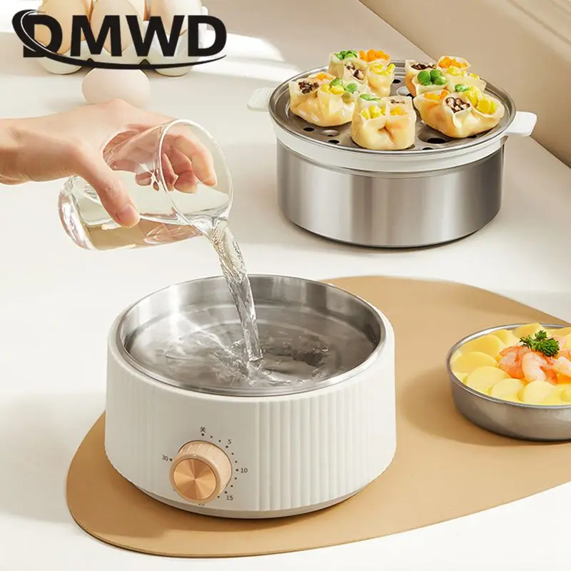 2 Layers Electric Egg Boiler Timed Egg Custard Steamer Stainless Steel Food Heater Multifunctional Breakfast machine Multicooker